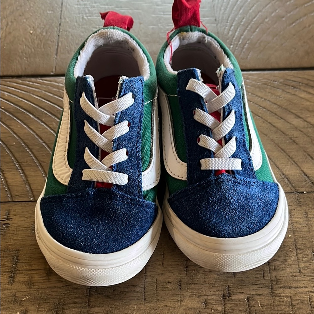 Vans Blue and Green Sneakers Sporty Design
